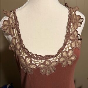 Free People orange and tan Dress